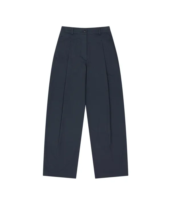 P3327 커브드 원턱 팬츠_Navy