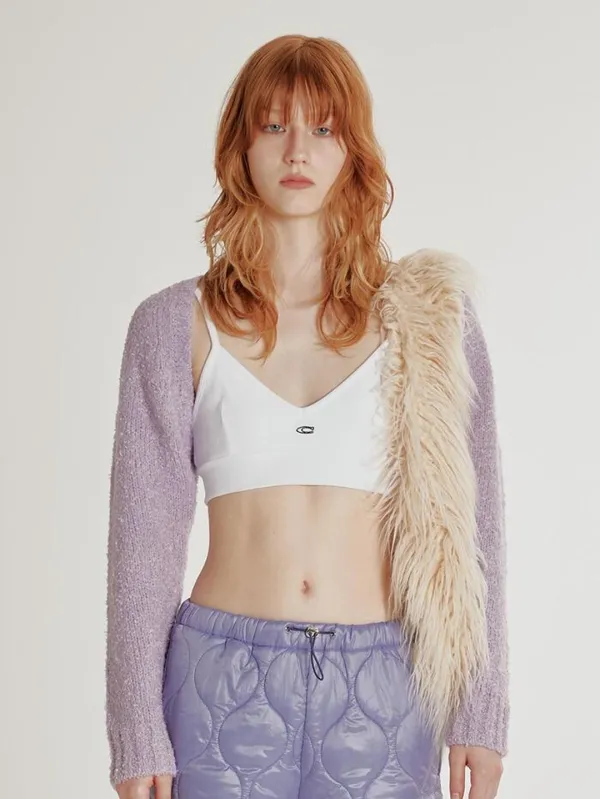 KNIT BOLERO CARDIGAN_PURPLE