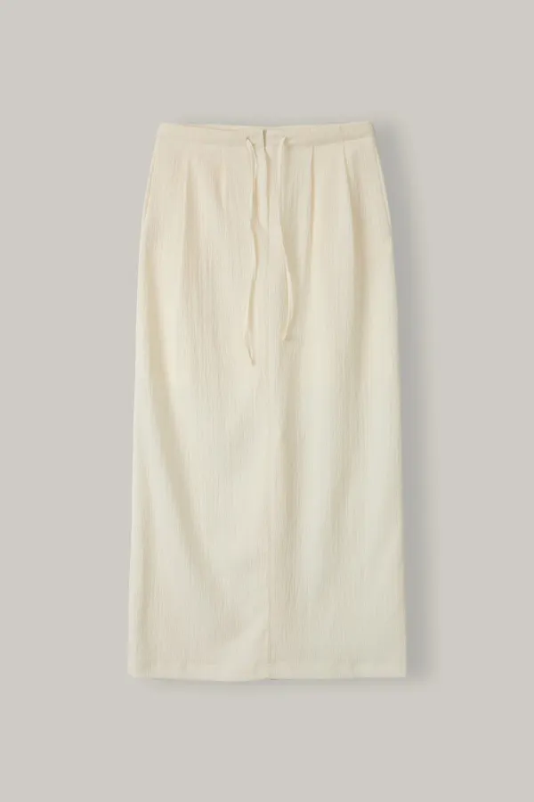 Fluid Wrinkle Skirt (Ivory)