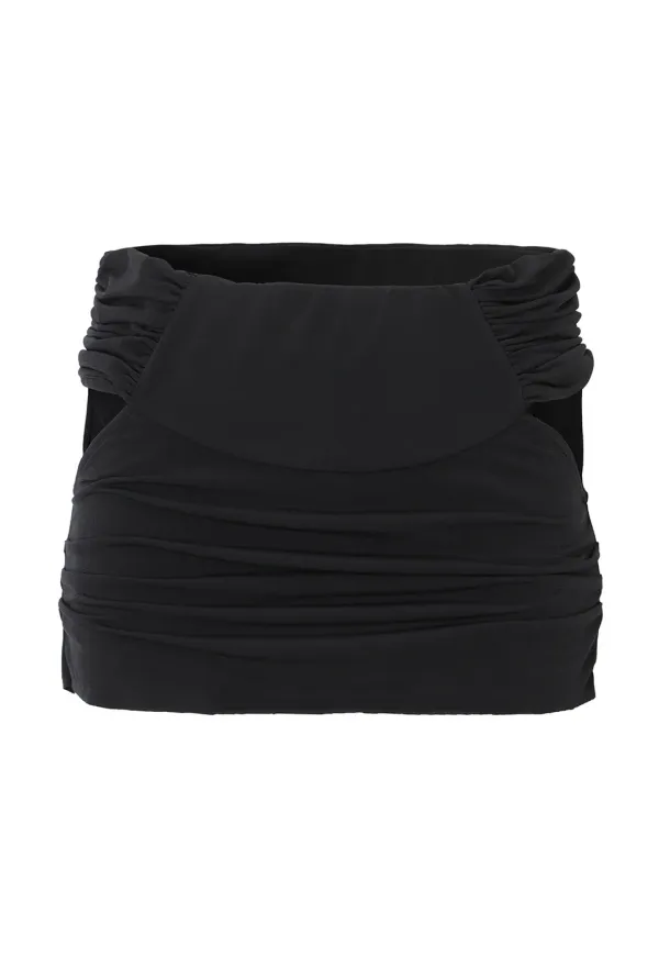 Rough drape mini skirt