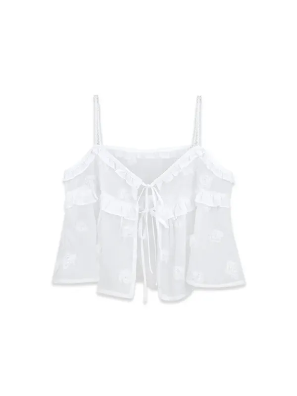 ROSE FRILL BUSTIER (WHITE)