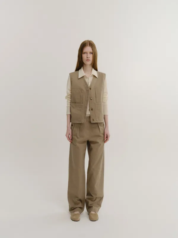 Heritage Cotton Pants (Ash Beige)