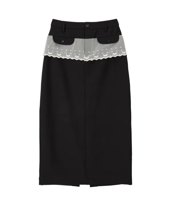 Ada Lace Long Skirt-Black