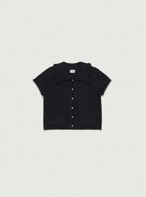 Ivy Half Collar Knit Cardigan_Navy