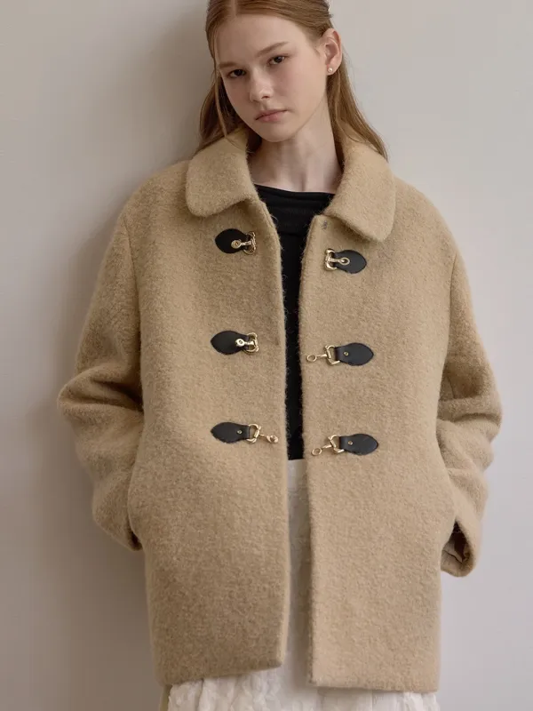 Clasp half coat - Beige