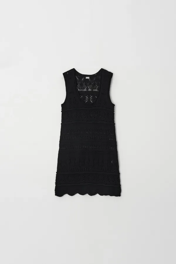 Openwork Cotton Dress (black)