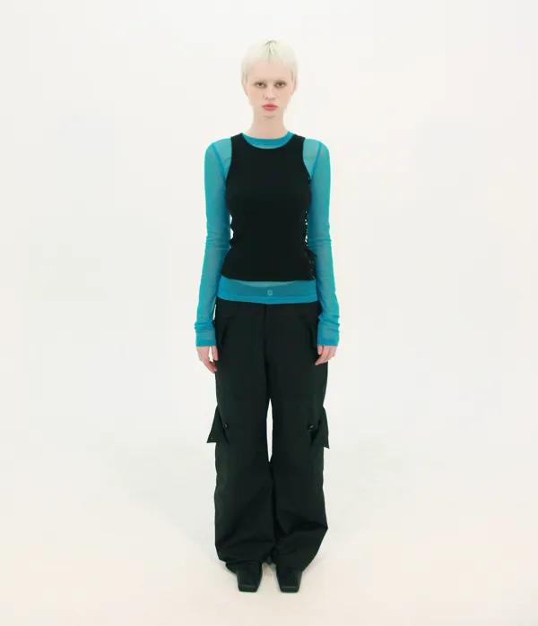 LOCK BUTTON POCKET PANTS (BLACK)