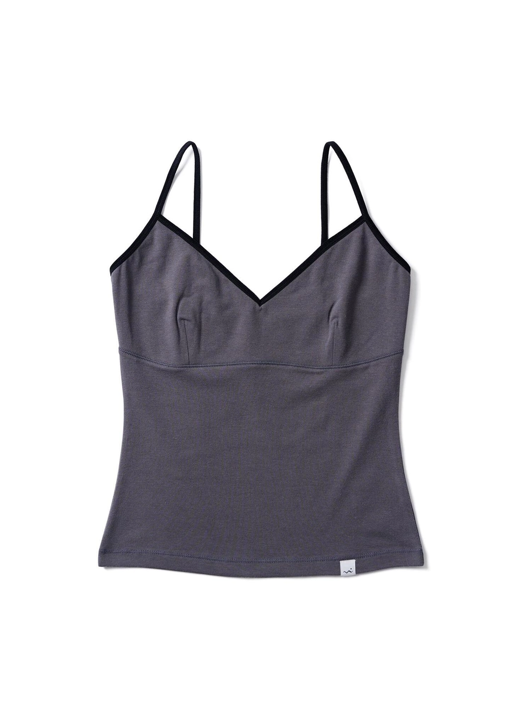포에브 Velvet Strap Sleeveless Top - Charcoal 상품 이미지 3