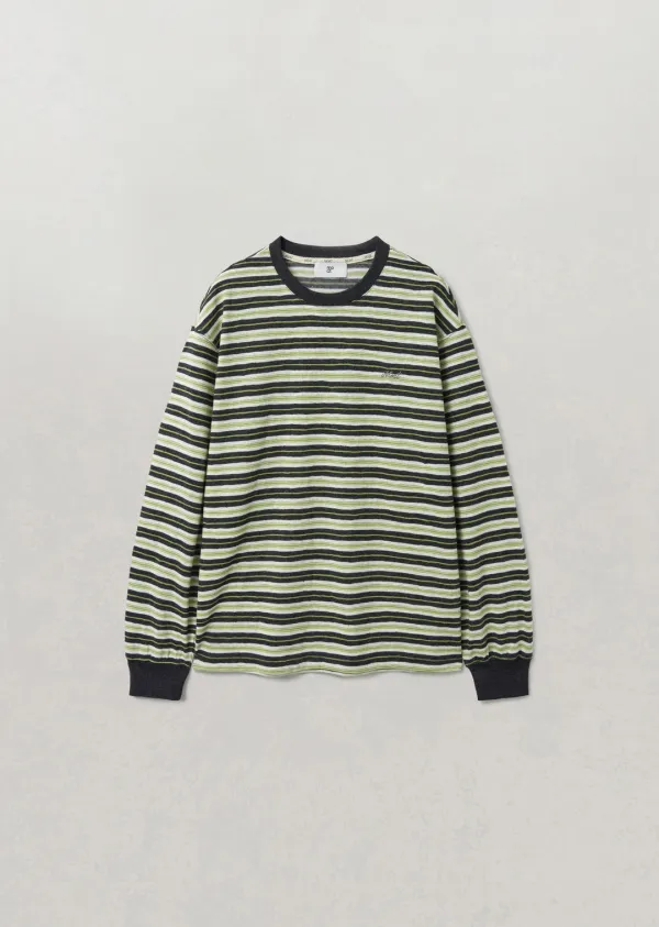 MULTI STRIPE ROUND T-SHIRT (apple green)