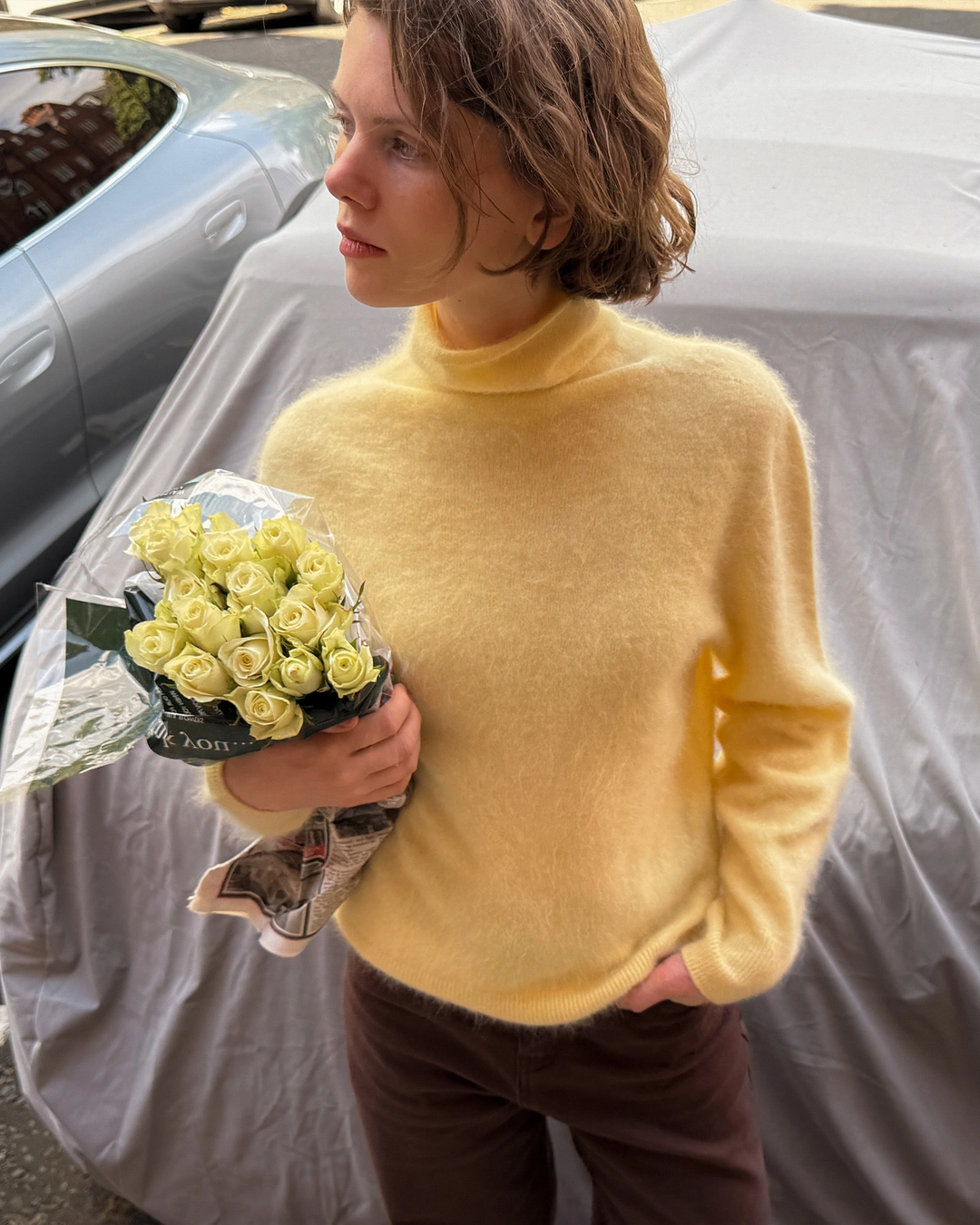 누아르나인 [9/17 순차배송] Hairy High Neck Knit [YELLOW] 상품 이미지 2