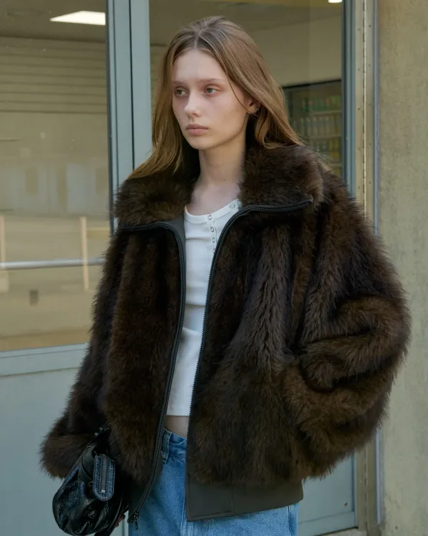 [10/27 예약 출고] LANE REVERSIBLE FUR JACKET- BROWN