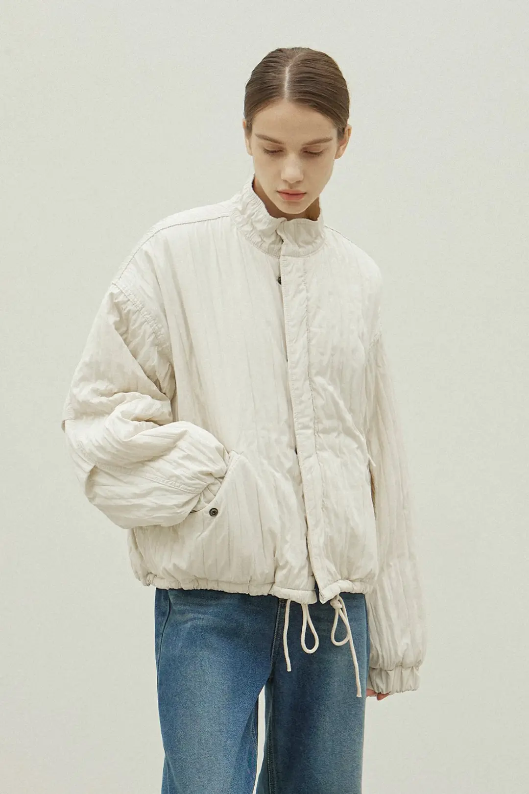 오브오브 Kai string quilting jumper_ivory 상품 이미지 2