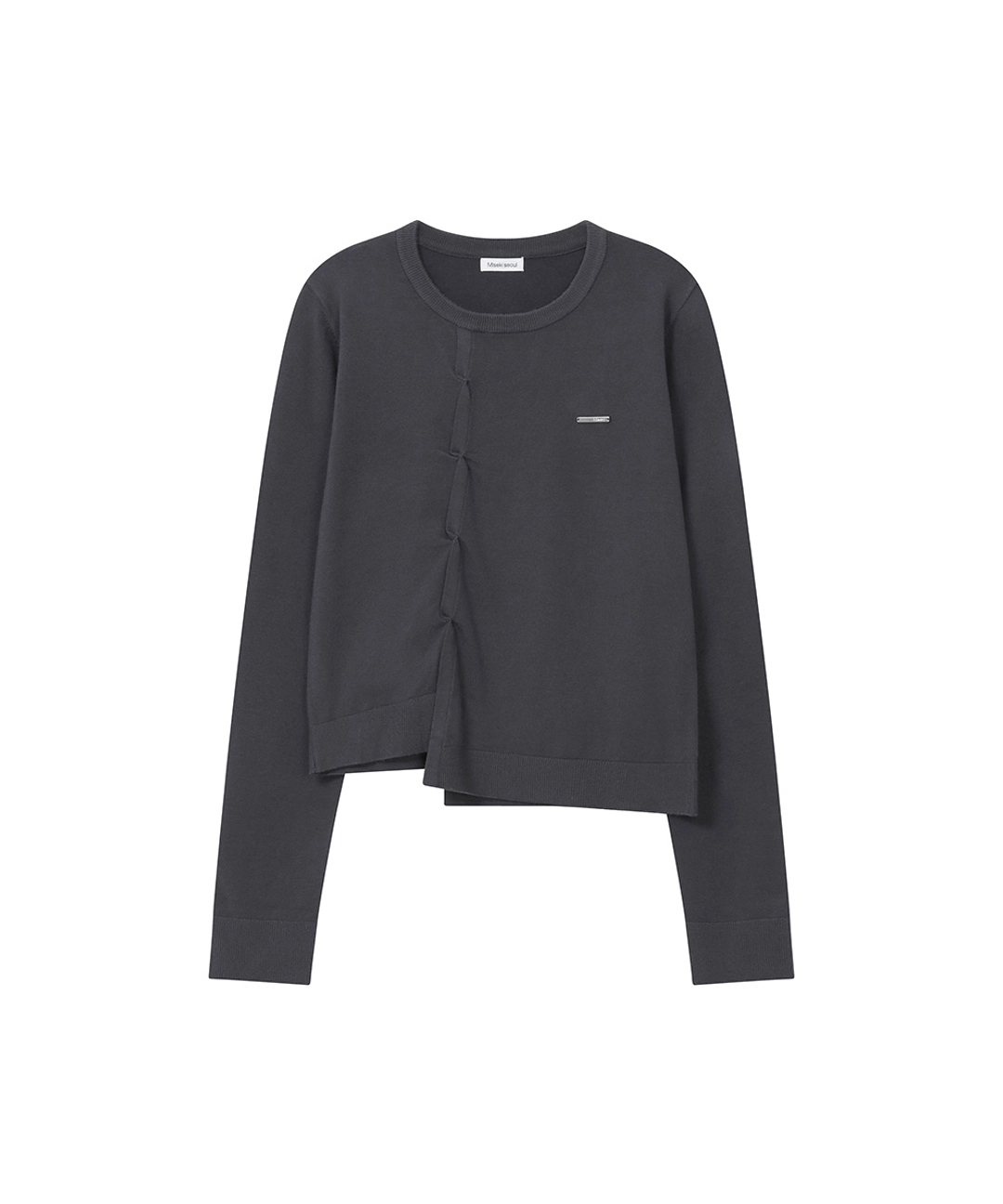 미세키서울 Origami pleats knit top CHARCOAL 상품 이미지 2