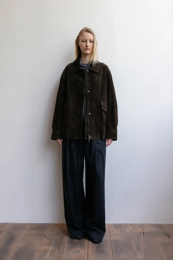 Suede Blouson Jumper_Dark Brown