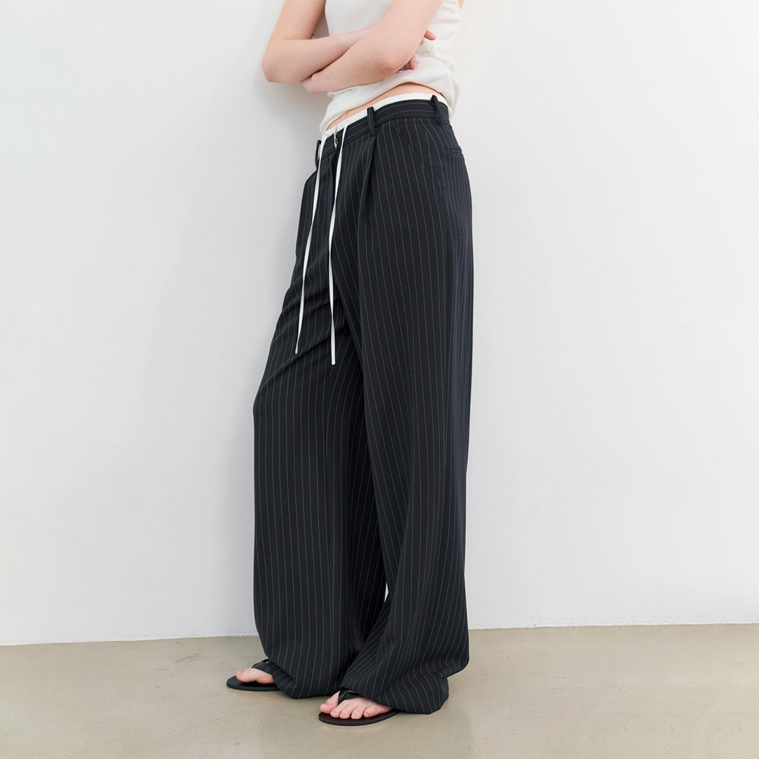 아뜰리에 나인 (Z-PT-5643)MIA DOUBLE WAIST STRIPE PANTS 상품 이미지 2