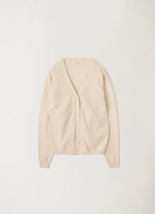 6TH / One button paper cardigan (Oatmeal)