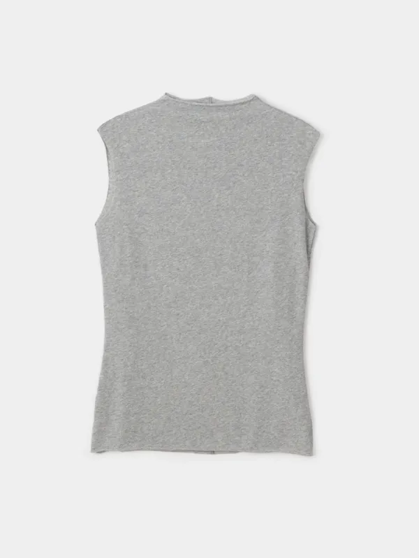 2nd /Mock Neck Thin Sleeveless Top (melange grey)