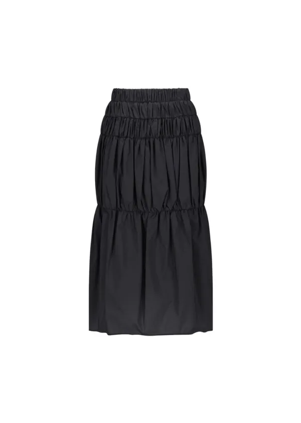 Nylon Shirring Skirt, Charcoal