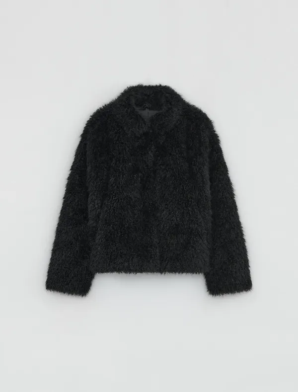 HAIRY FUR JACKET [BLACK]