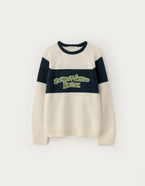 Casual Wave Logo Knit - Ivory