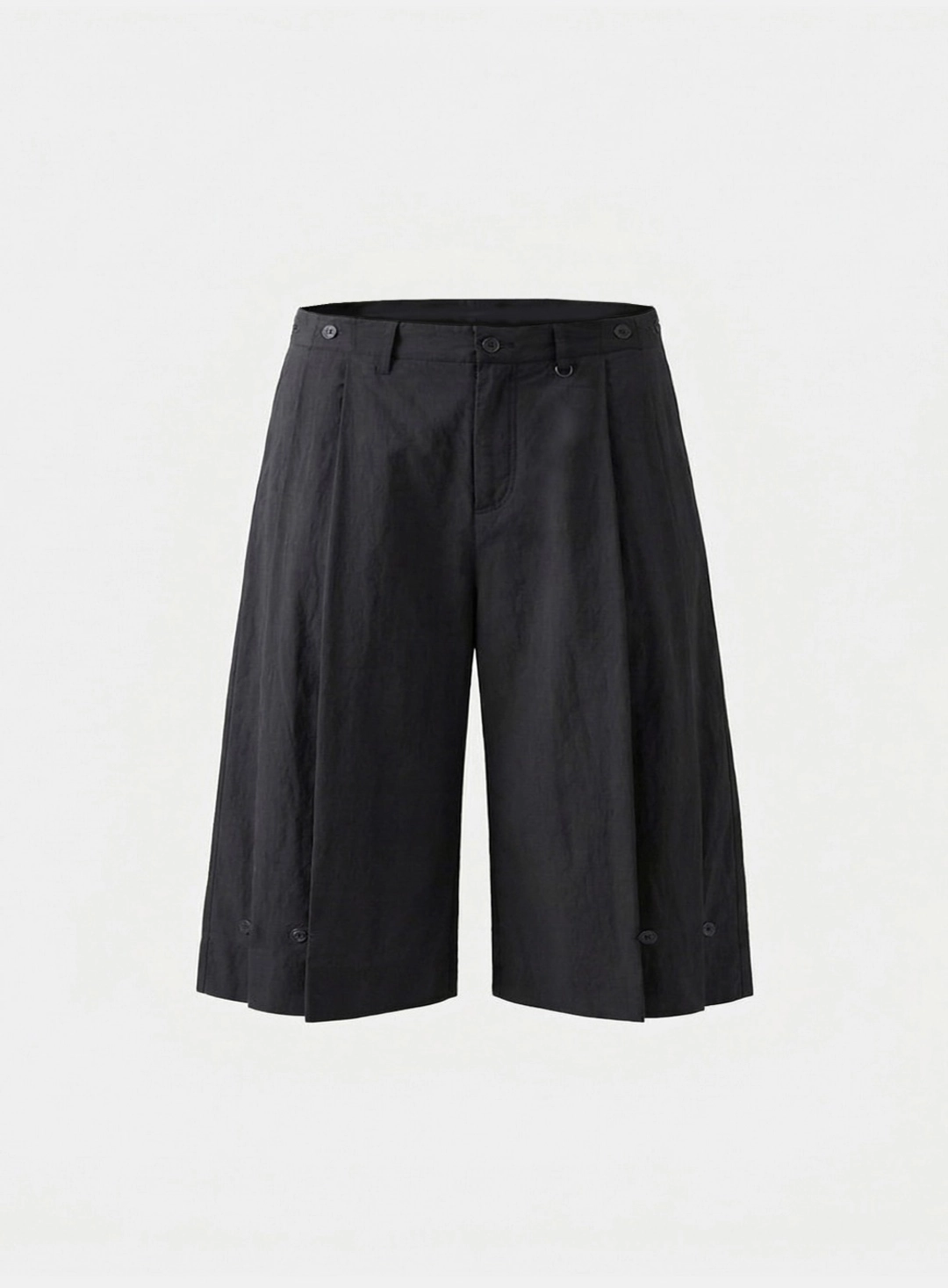 배드블러드 [w-srt26-018] Contour Pintuck Button Bermuda Culottes - Black 상품 이미지 1
