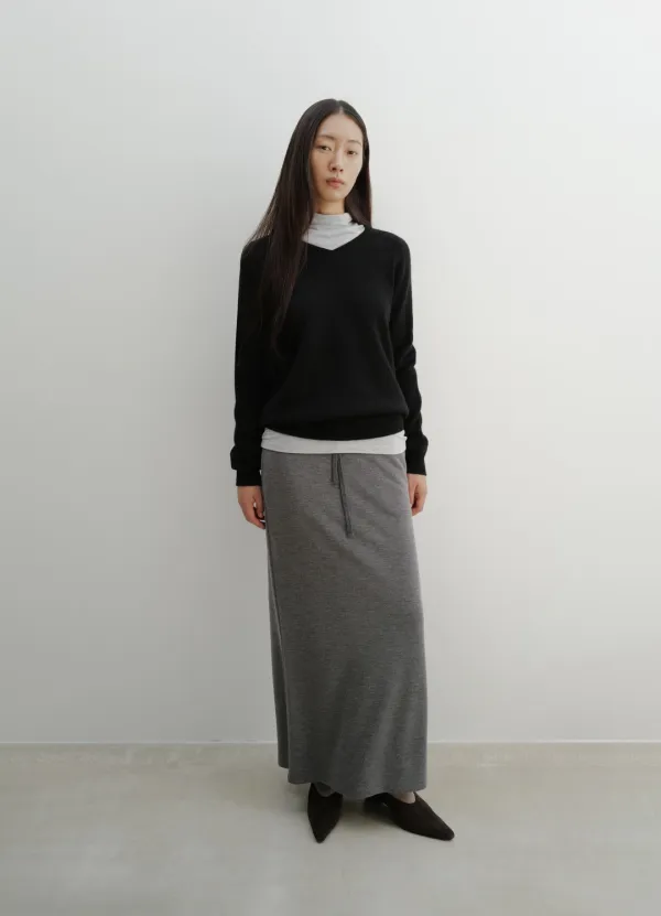 Soft High Neck Top / Light Gray