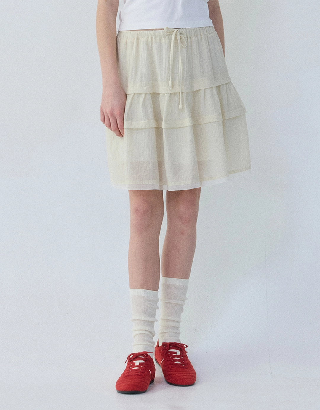 러브어스유 Ruffle Skirt (Cream) 상품 이미지 2