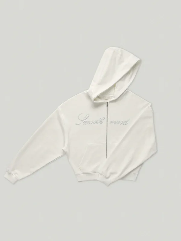 Drew Hooded Zip Up Ivory (9th)