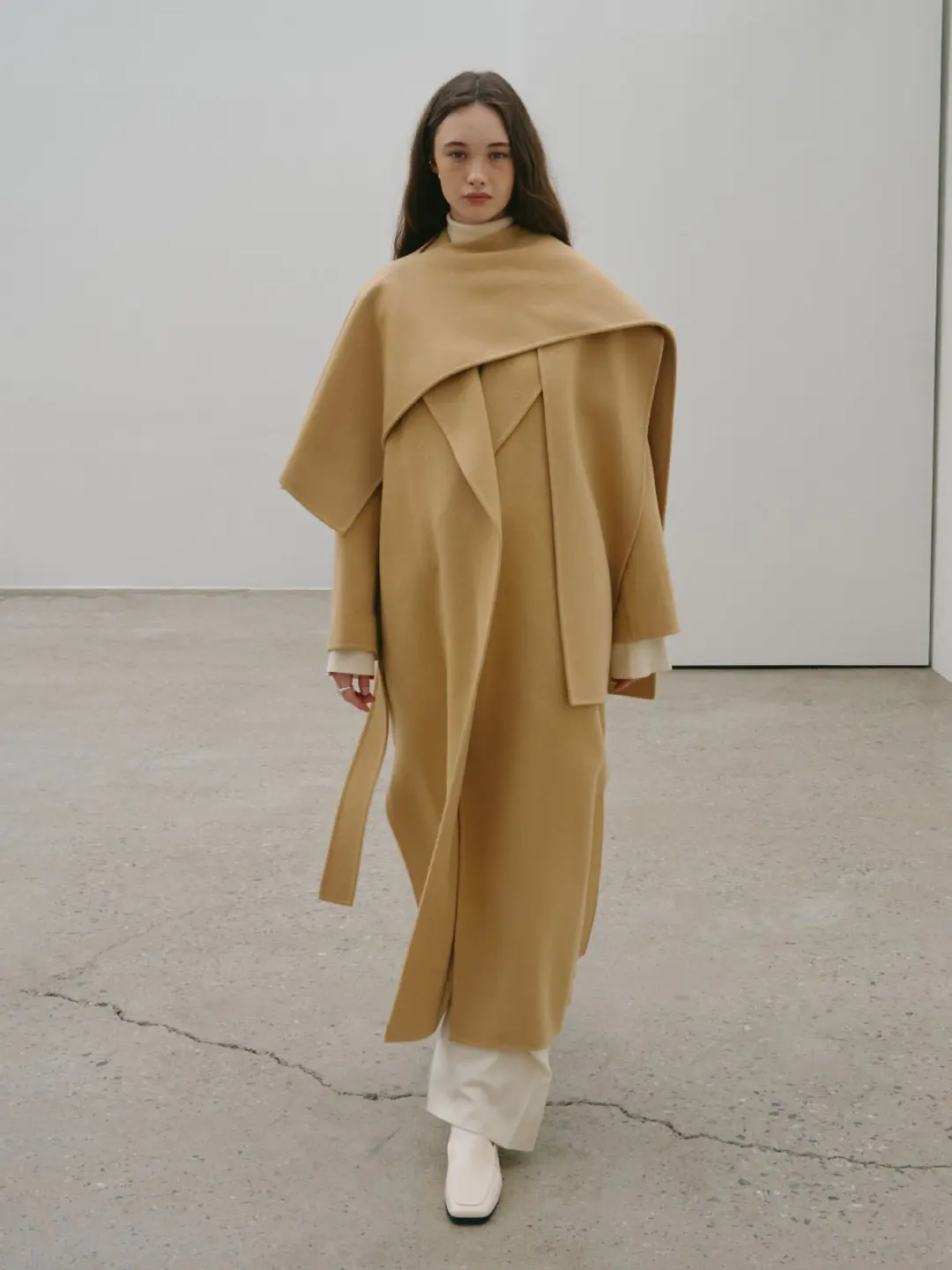 뮤제 [7th] PONT NEUF Cashmere Handmade Unbalance Muffler_Creamy Camel 상품 이미지 2