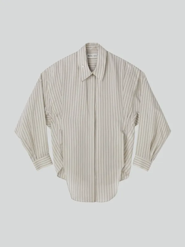 DOUBLE LAYER STRIPE SHIRT (PALE BEIGE)