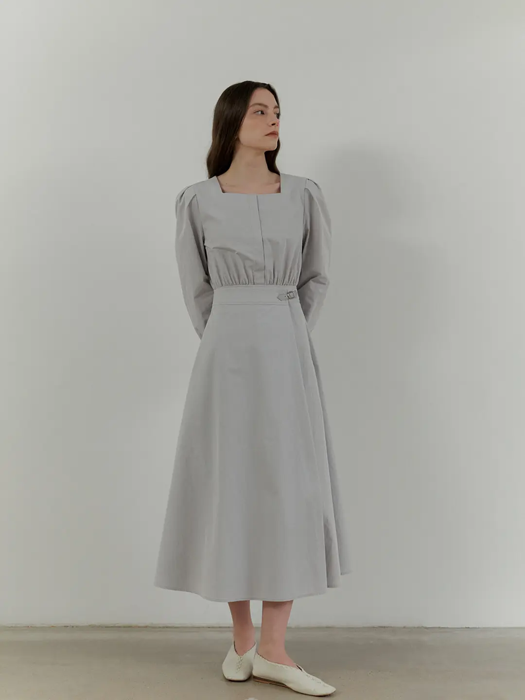 패브릭컬리지 Square Neck Flare Dress_2color 상품 이미지 2