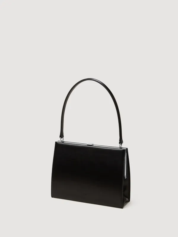 [Refurb Sale] Mona Frame Bag Black Calf_Silver Frame