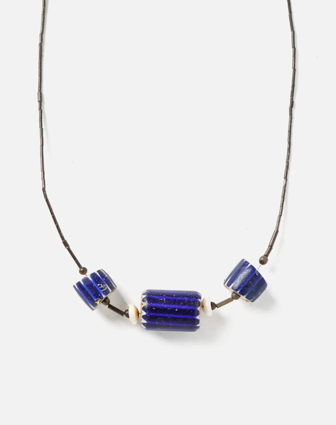 리던 70s Seed Bead Cord and Ceramic Bead Necklace 상품 이미지 1