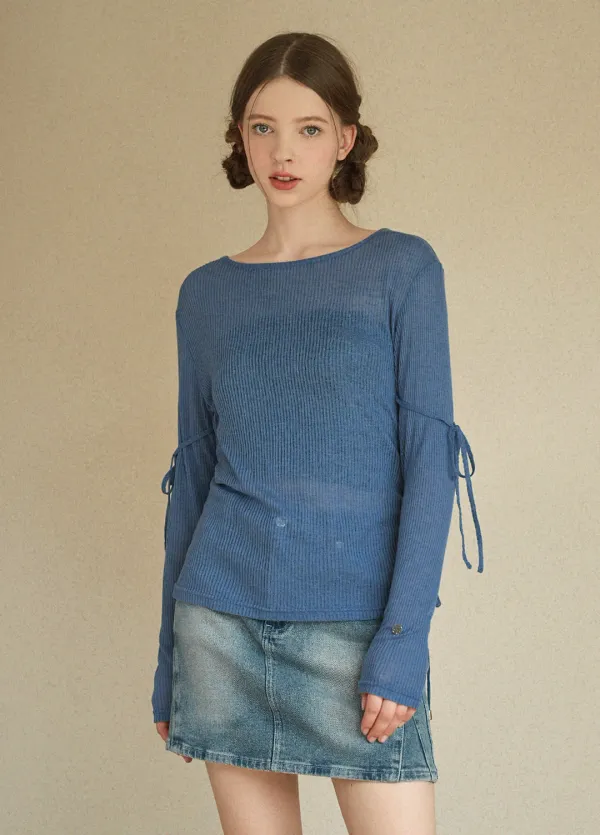 [44-120]  Pop Pop Loose Fit See-Through Knit  팝팝 루즈핏 시스루 니트 (여름-데일리룩-데이트룩-꾸안꾸-마실룩-골지니트-장마철룩-살안타템-시스루-라운드넥-아일렛-빅사이즈-자체제작)