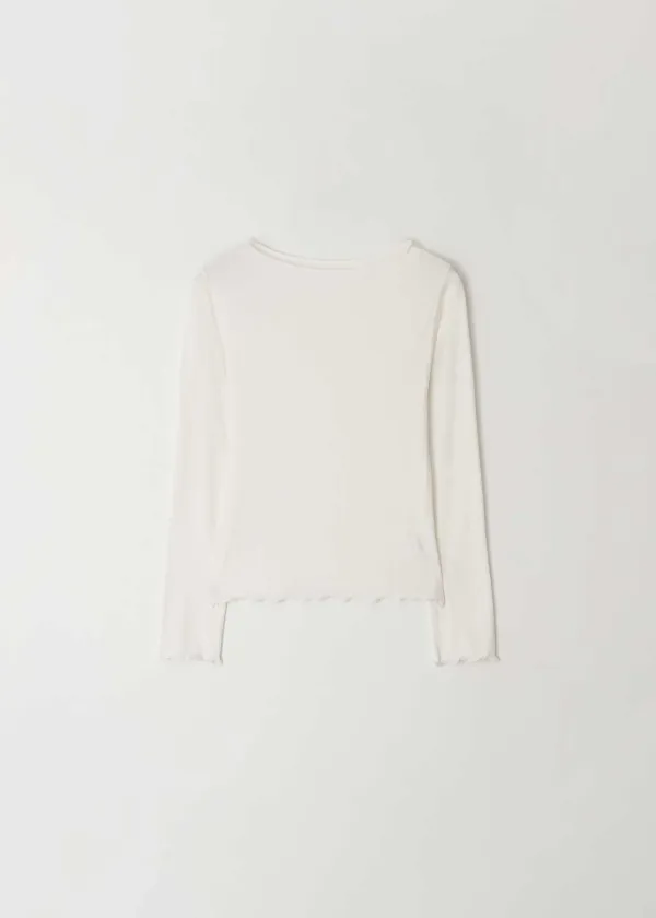 [2차] Boat-neck Long Sleeve T-shirt(Ivory)