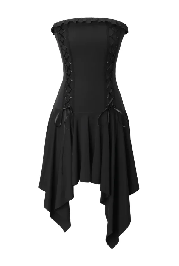 Stretch lace up dress