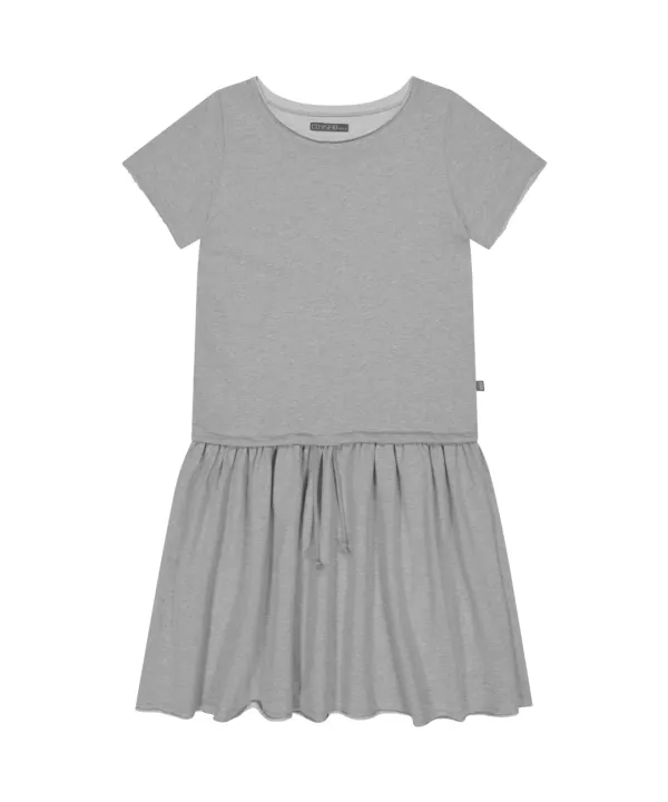 038 SHIRRING OVER ONE PIECE MELANGE GREY