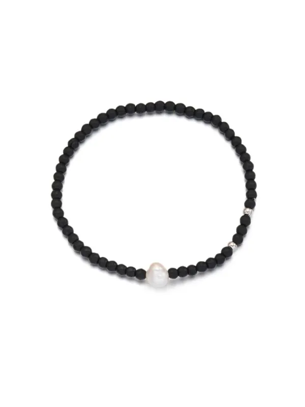 [1+1]Mens Realstone Color Bead Bracelet