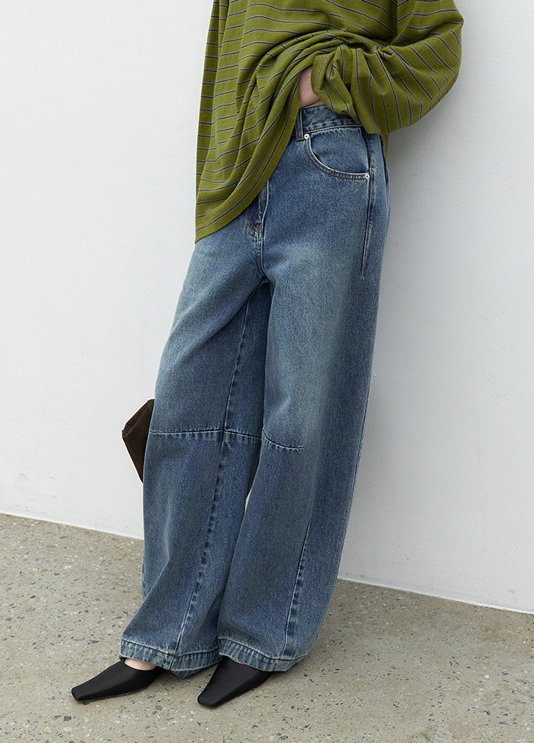 아뜰리에 나인 (PT-5817)DARTED CURVE BARREL JEAN 상품 이미지 2