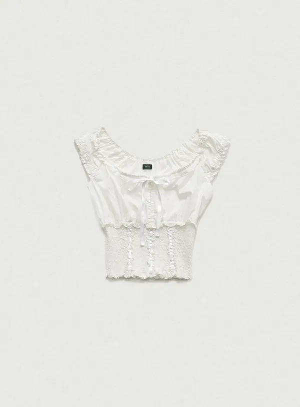 Petunia Smocked Blouse_White