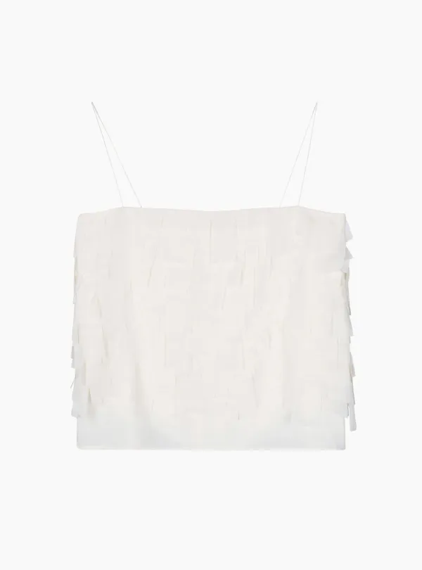 FRINGE CHIFFON TOP (WHITE)