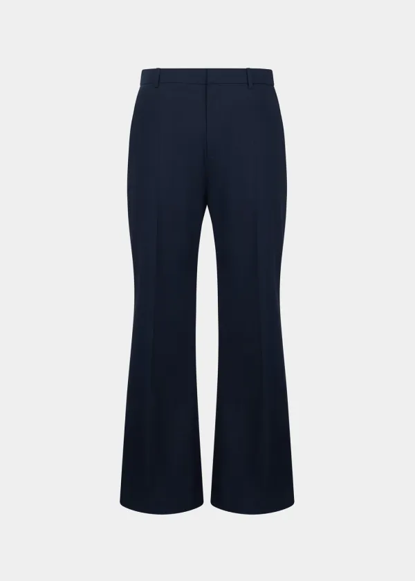W JAPANESE PINSTRIPED FLARED PANTS - NAVY