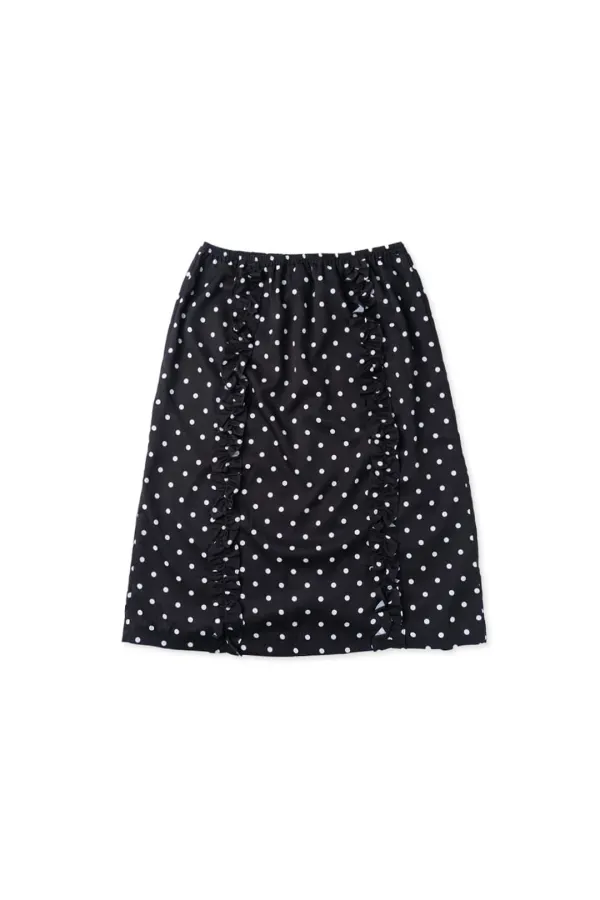 Dot frill skirt_black