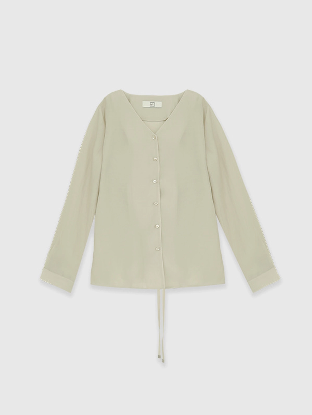 오디에스 Notch Tencel Blouse (Beige) 상품 이미지 1