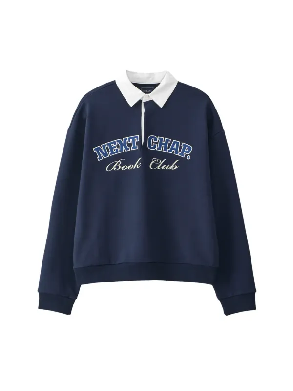 Next Chapter Shirt Collar Sweatshirt_ Navy