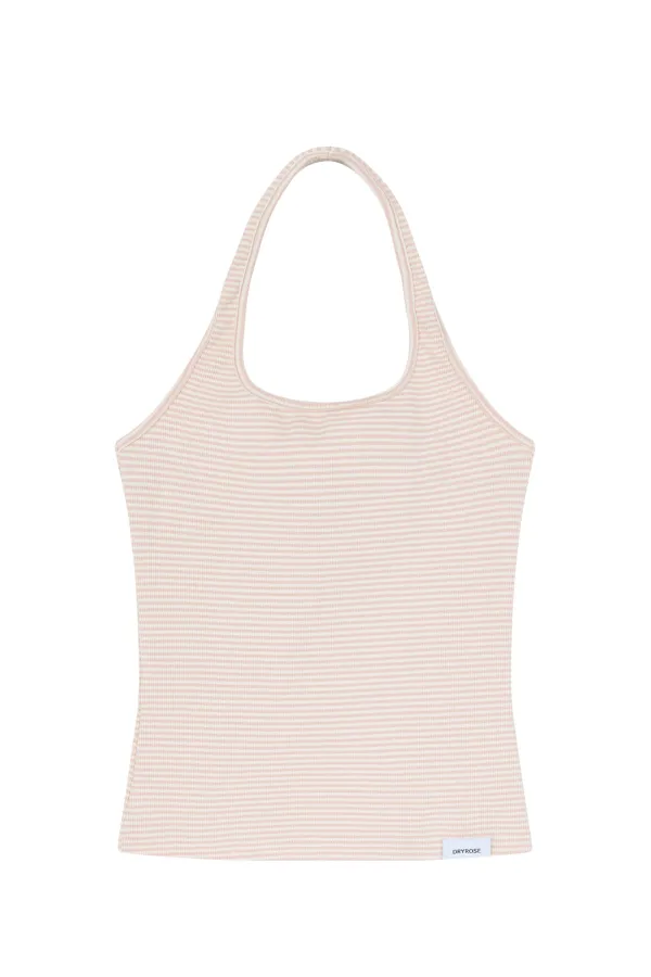 STRIPE HALTER SLEEVELESS (PINK)