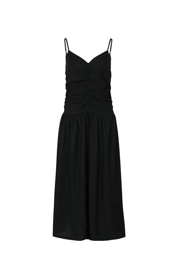 PIPER GATHERED DRESS (BLACK)