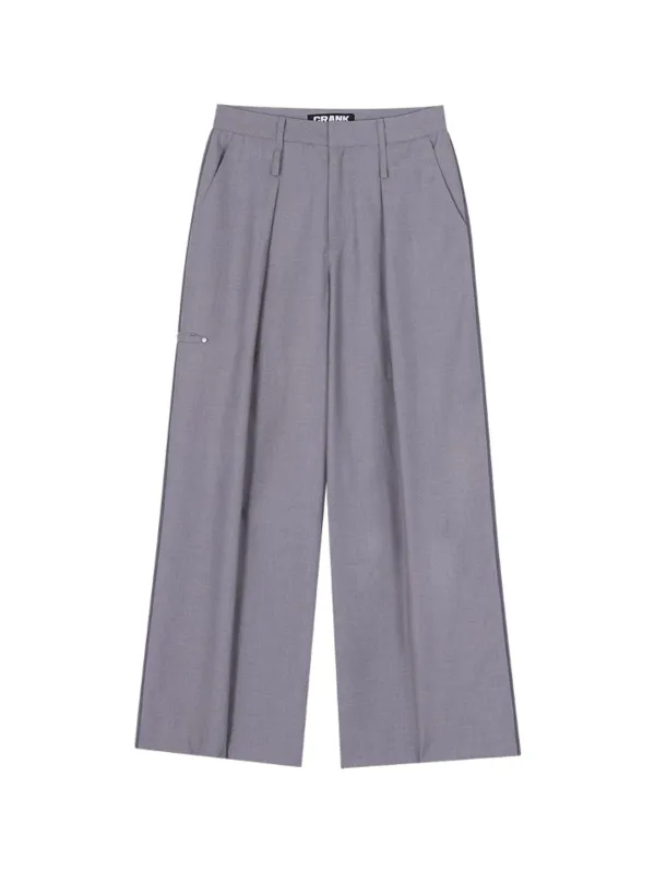 LOW-RISE RIVET WIDE PANTS_GREY