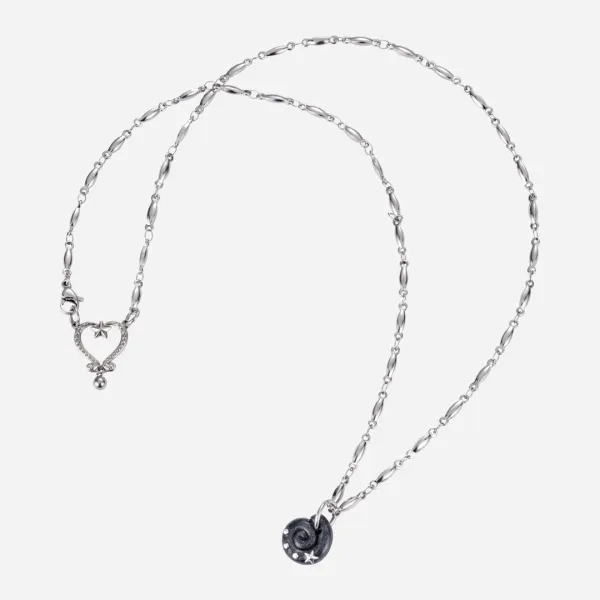 hazy long necklace-black