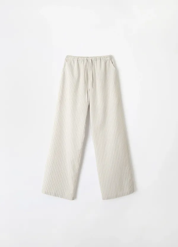 Light Washed Stripe Pants - Beige Stripe